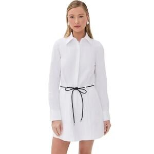 NWT Brandon Maxwell Lula Collared Shirt Dress White Size 4